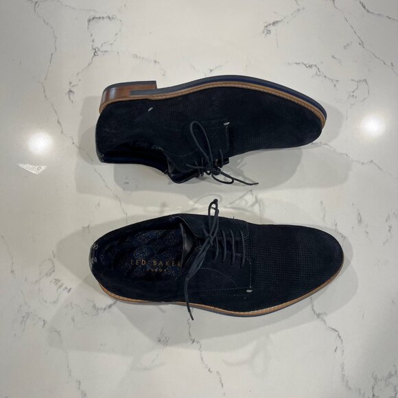 Ted Baker London Men\'s Siablo Perforated Navy Suede Shoes Size 7.5 main image 6